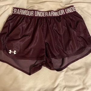 Purple under armor shorts